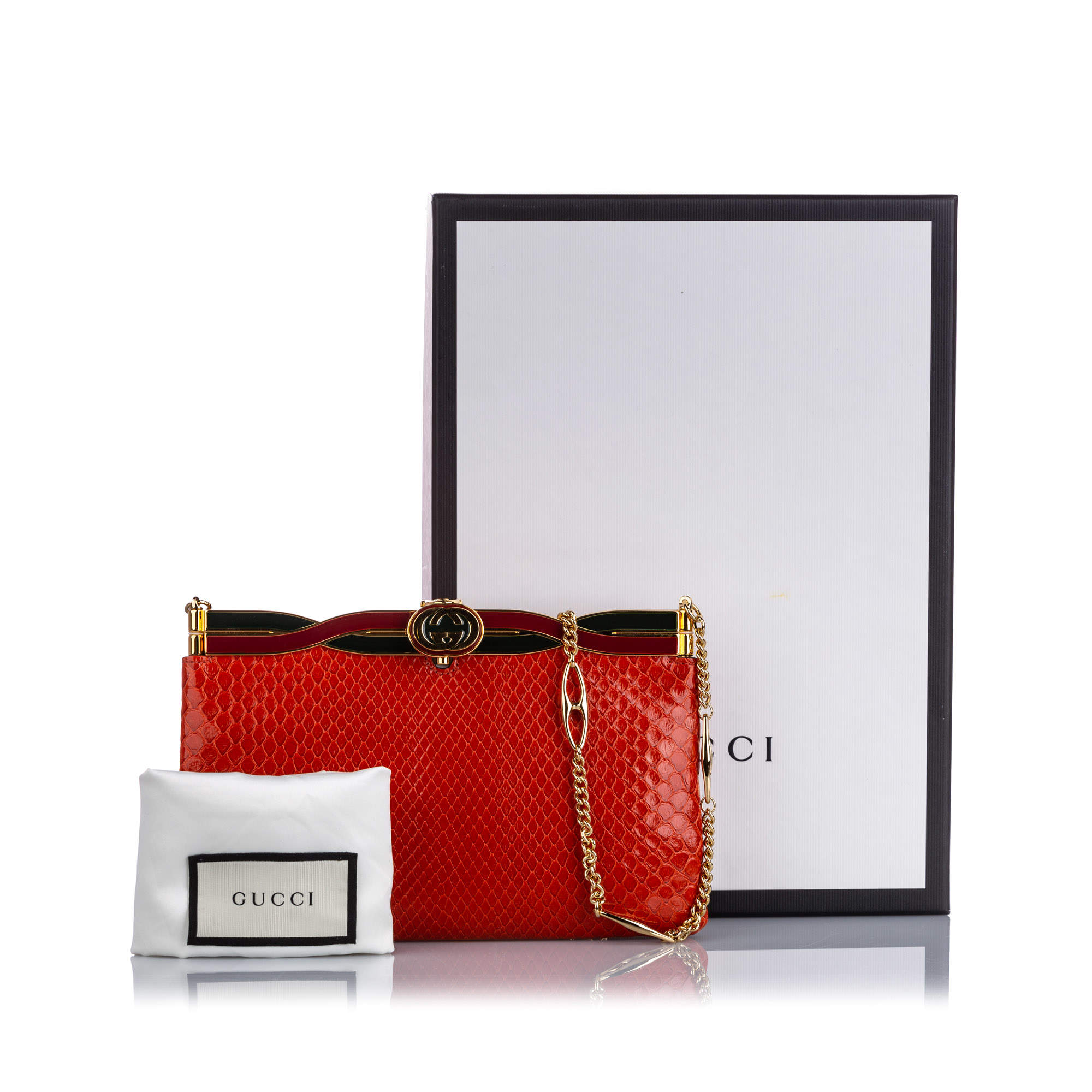 gucci red snakeskin bag