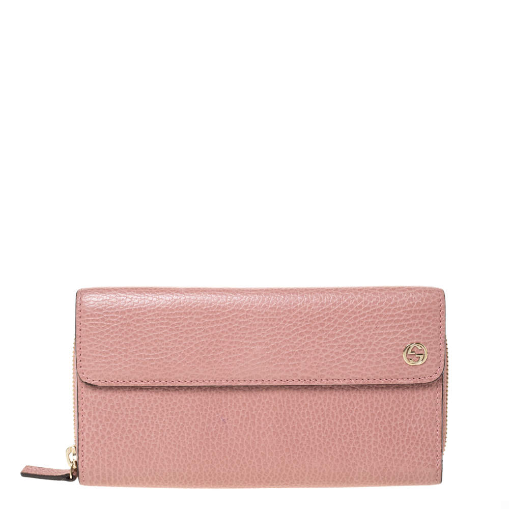 gucci continental wallet pink