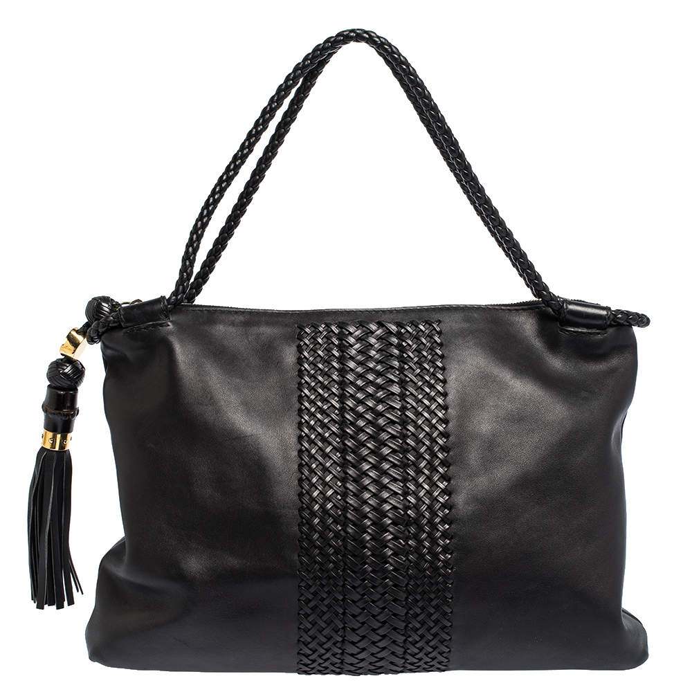 Gucci Black Leather Medium Handmade Shoulder Bag