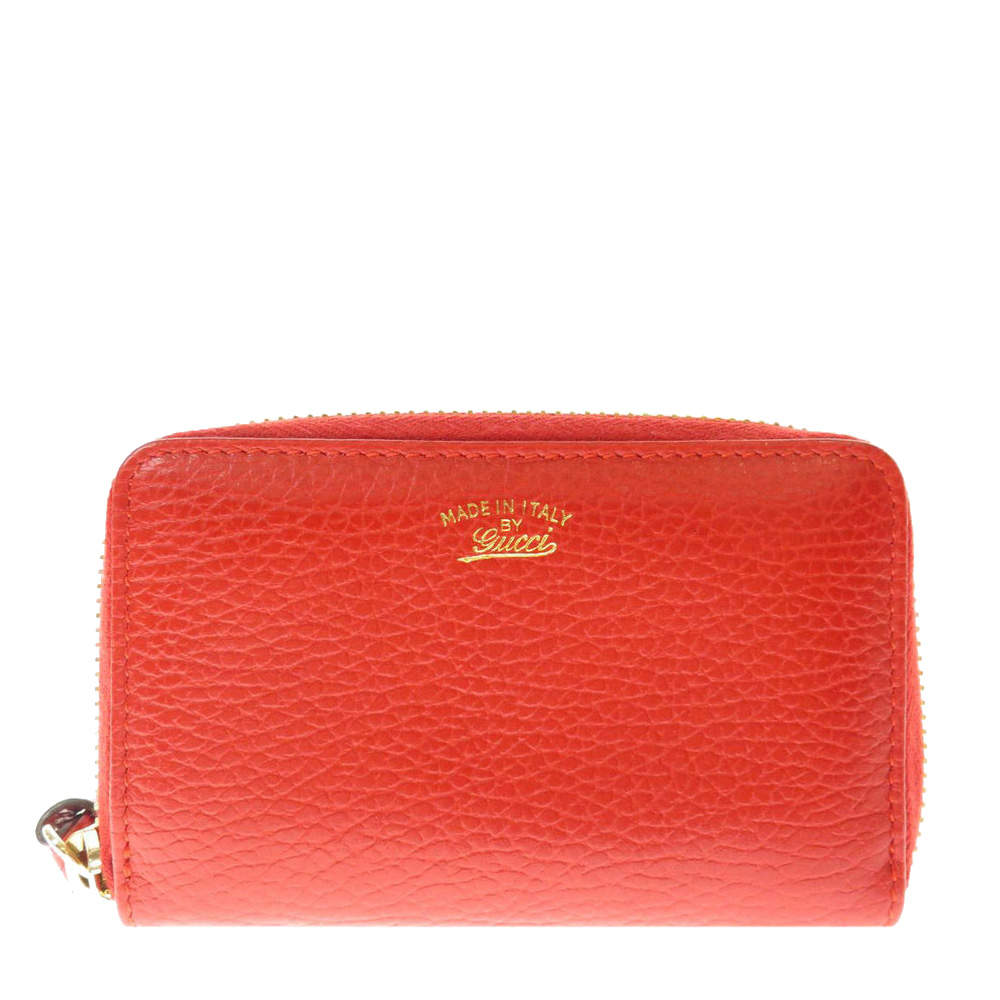 gucci zip around wallet red