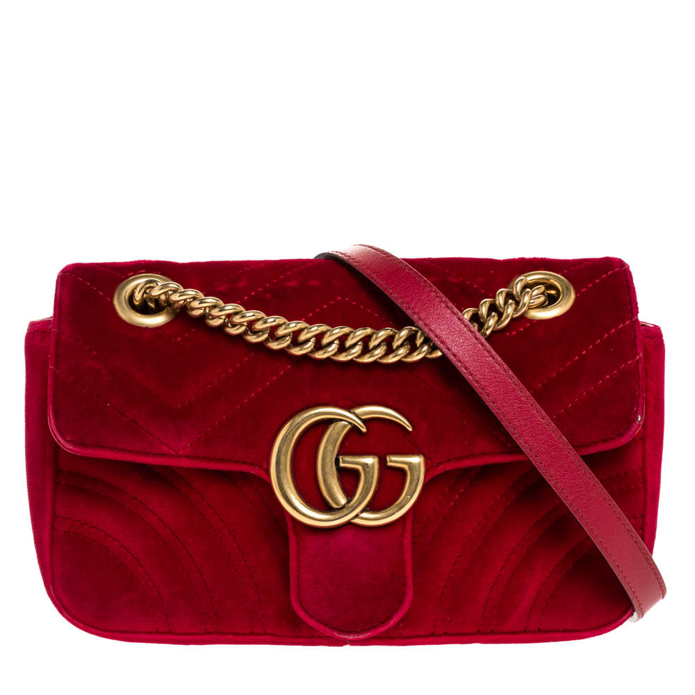 red gucci bag velvet