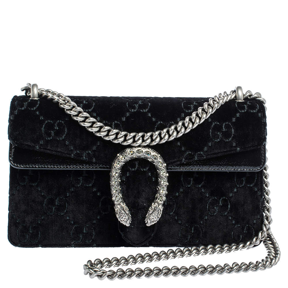 Gucci Black Velvet and Leather Small Dionysus Shoulder Bag Gucci | TLC