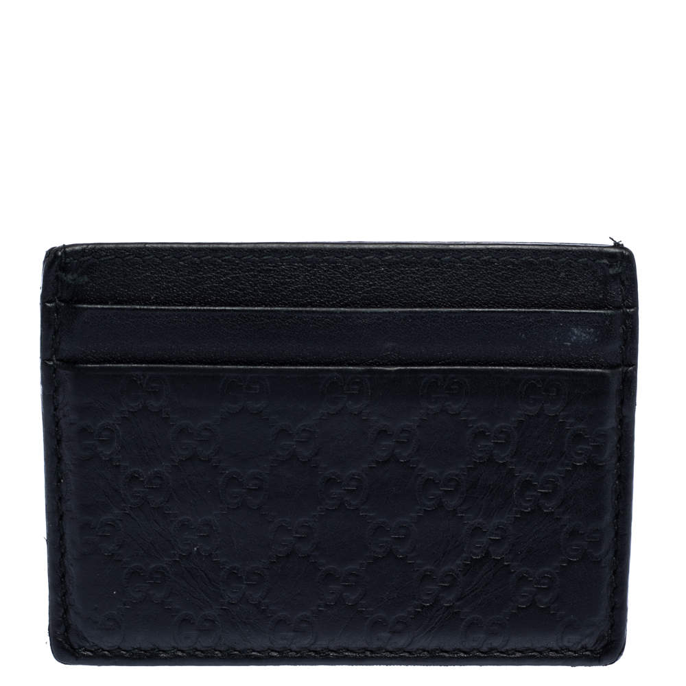 Gucci Black Guccissima Leather Card Holder Gucci | The Luxury Closet