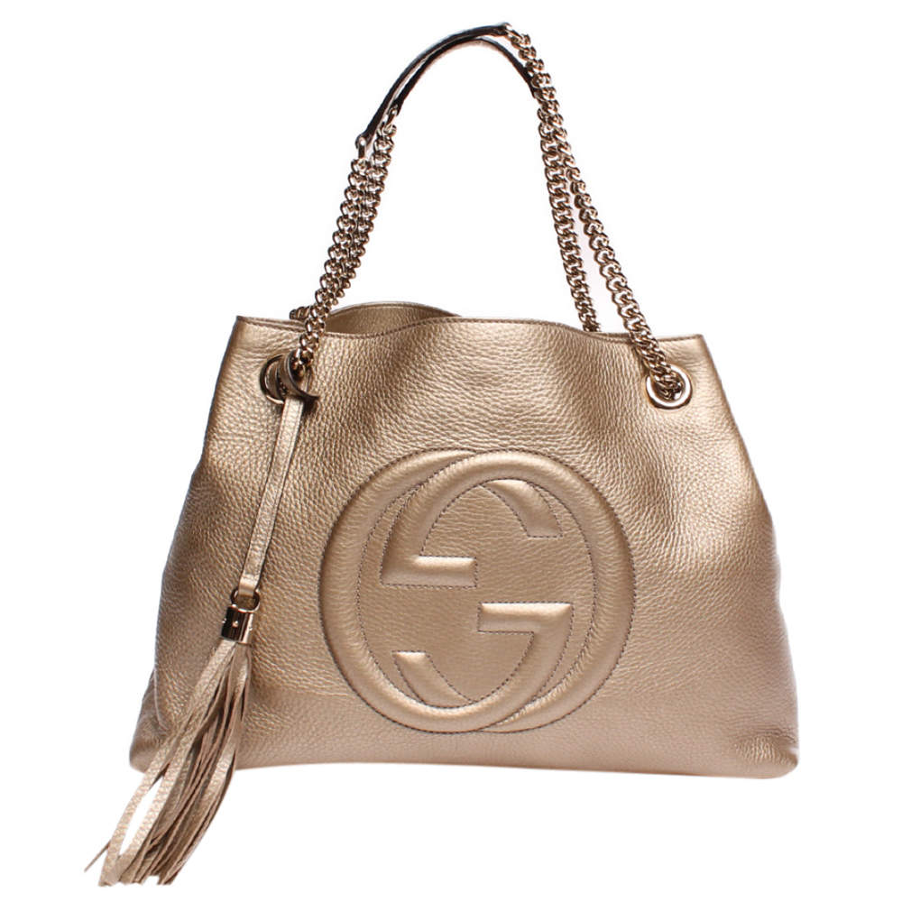 gucci gold metallic handbag