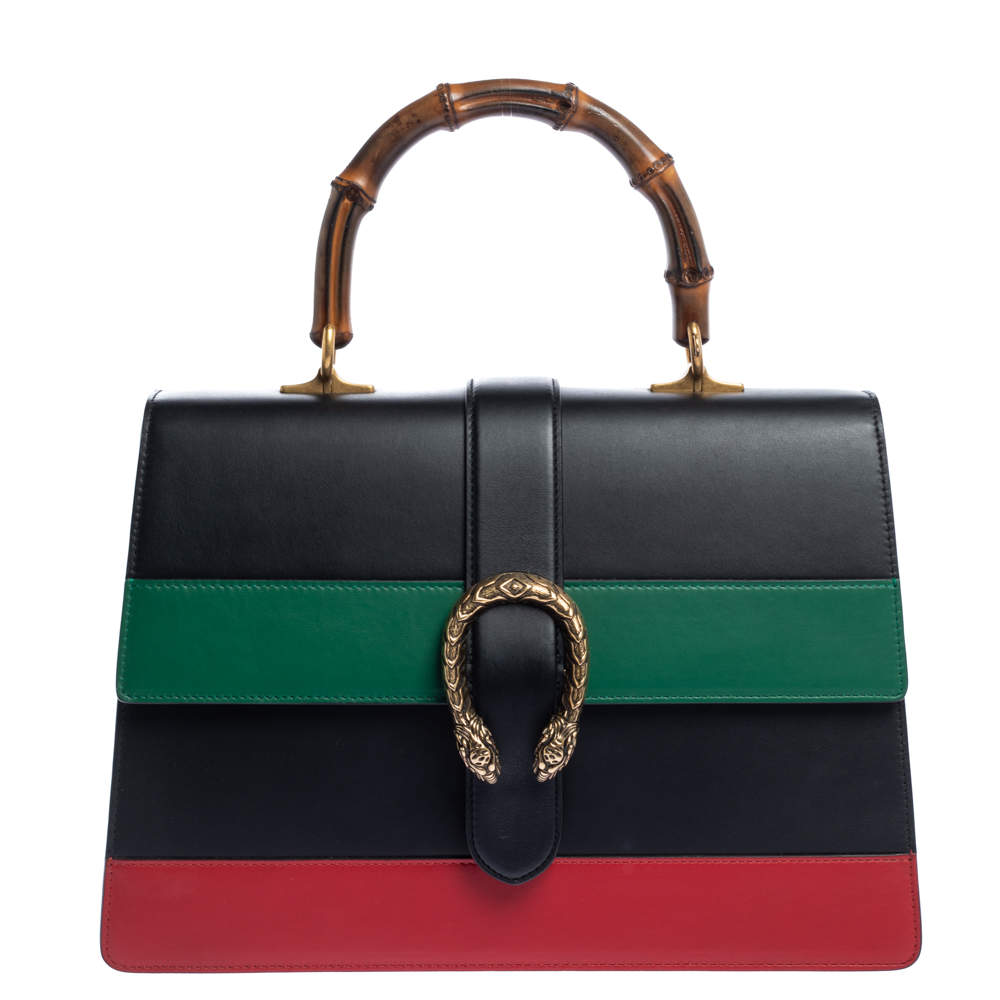 Gucci Tri Color Leather Large Dionysus Bamboo Top Handle Bag Gucci | TLC