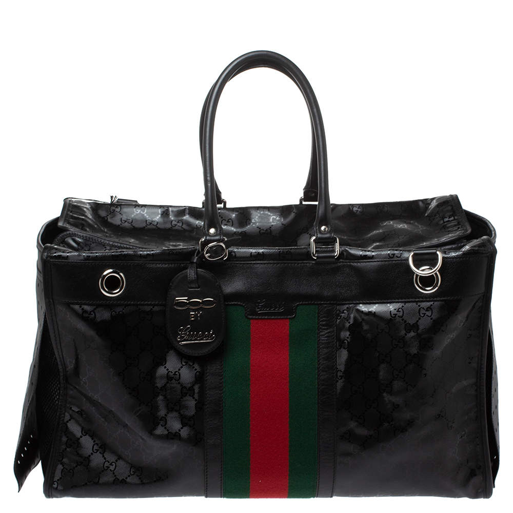 Gucci Black GG Imprime Canvas and Leather Dog Carrier Bag Gucci | TLC