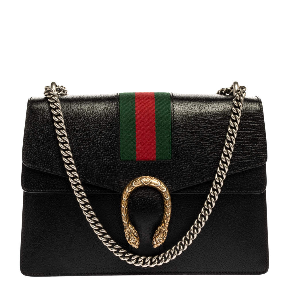 Gucci Black Leather Medium Web Dionysus Shoulder Bag Gucci | TLC