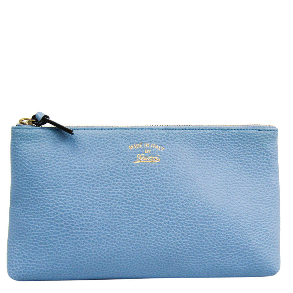 مملوكة مسبقًا Gucci Blue Leather Swing Pouch