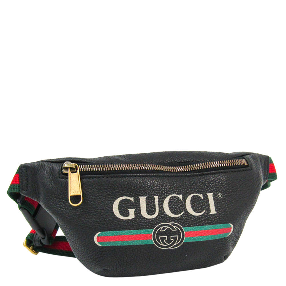 gucci print small belt bag black