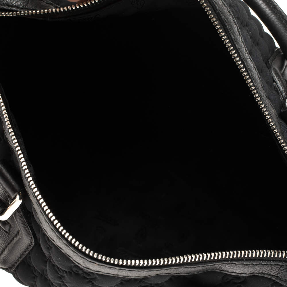Gucci Black GG Embossed Neoprene Techno Tag Medium Boston Bag