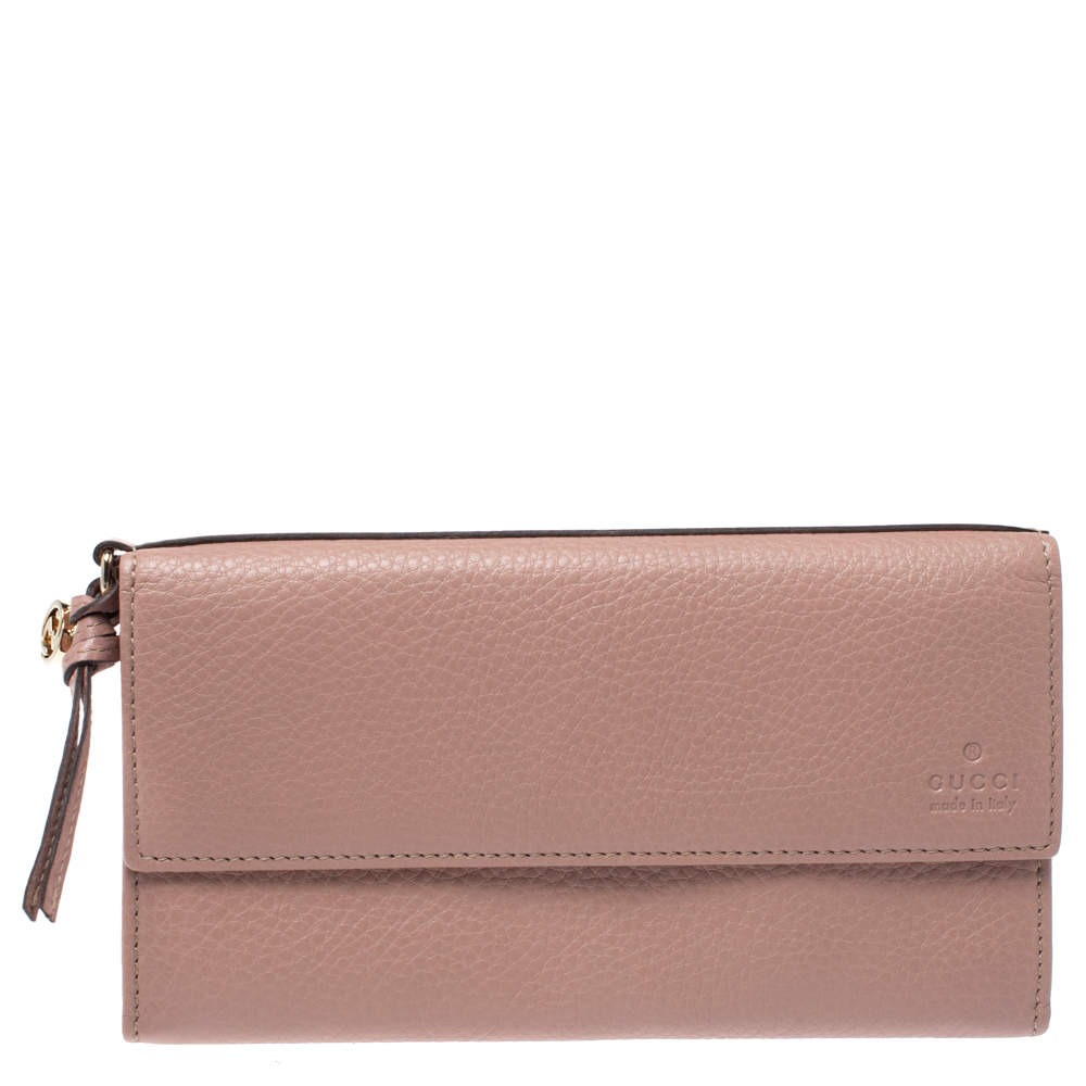 Pre Owned محفظة كونتينيتال غوتشي بري جلد وردي