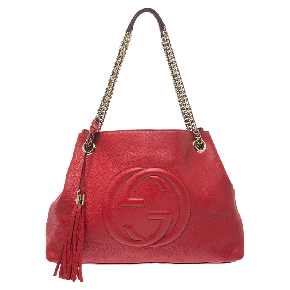 Gucci Red Leather Medium Soho Tote Gucci TLC