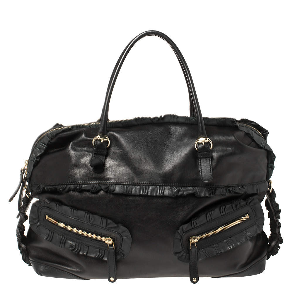 Gucci Black Leather Sabrina Medium Boston Bag Gucci | The Luxury Closet