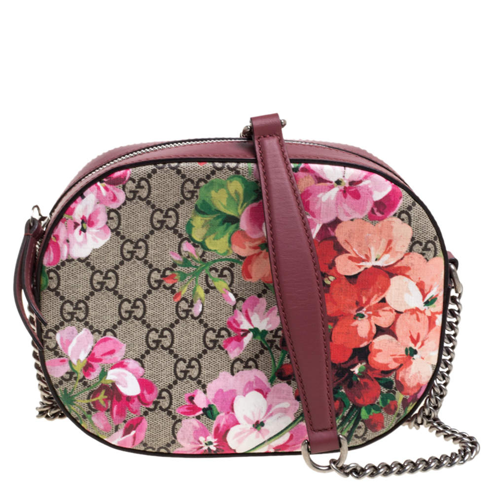 gg blooms supreme canvas shoulder bag