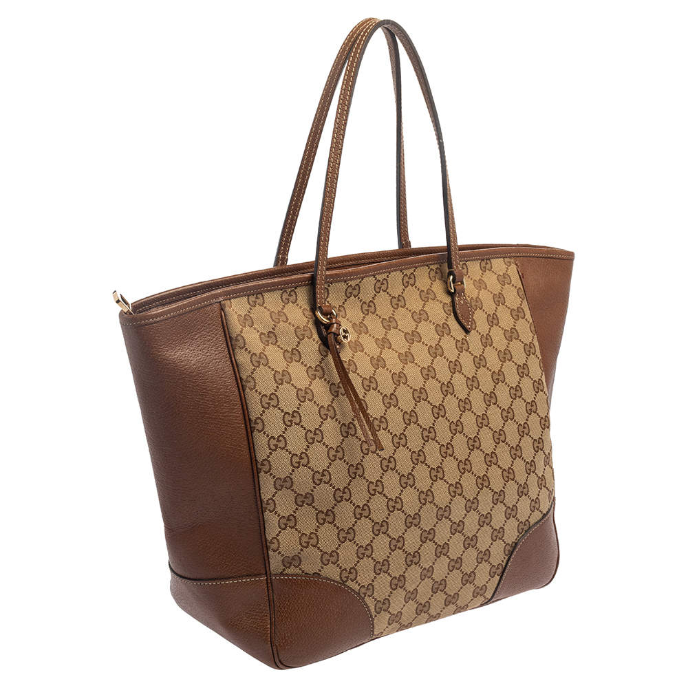 Gucci GG Canvas Medium Bree Tote - Brown Totes, Handbags