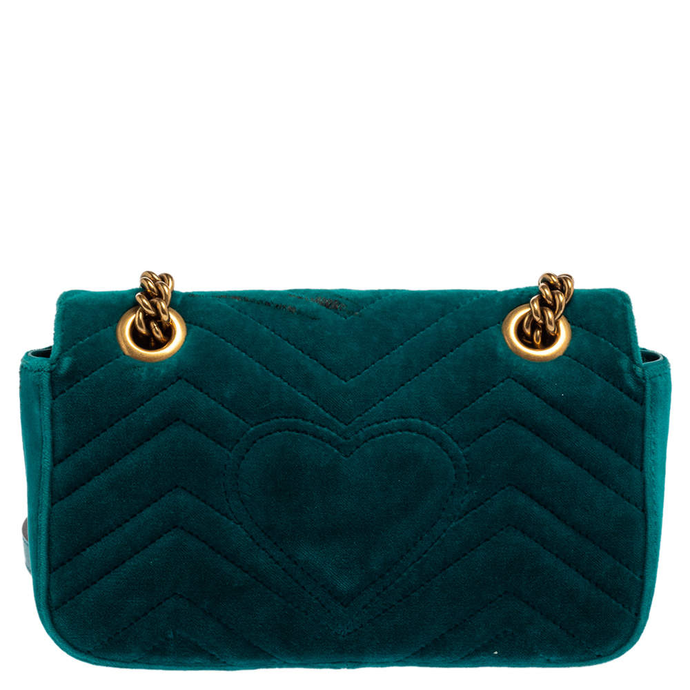 Gucci Teal Matelasse Velvet Mini GG Marmont Shoulder Bag Gucci | TLC