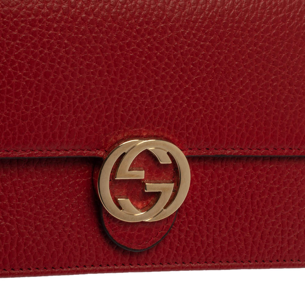 Gucci Interlocking G Wallet on Chain - Red Crossbody Bags, Handbags -  GUC1256179