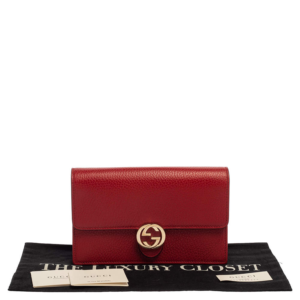 Red Gucci Interlocking G Wallet On Chain – Designer Revival