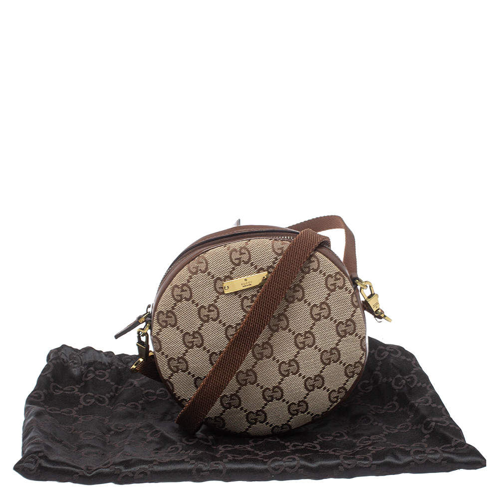 Brown Gucci GG Canvas Round Crossbody – Designer Revival