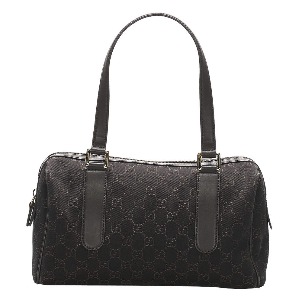 Pre Owned Gucci Black Canvas Shoulder Bag