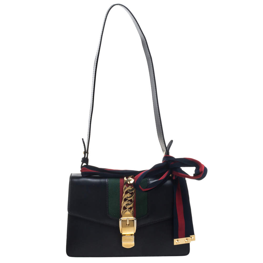 Gucci Sylvie Shoulder Bag Small Black - US