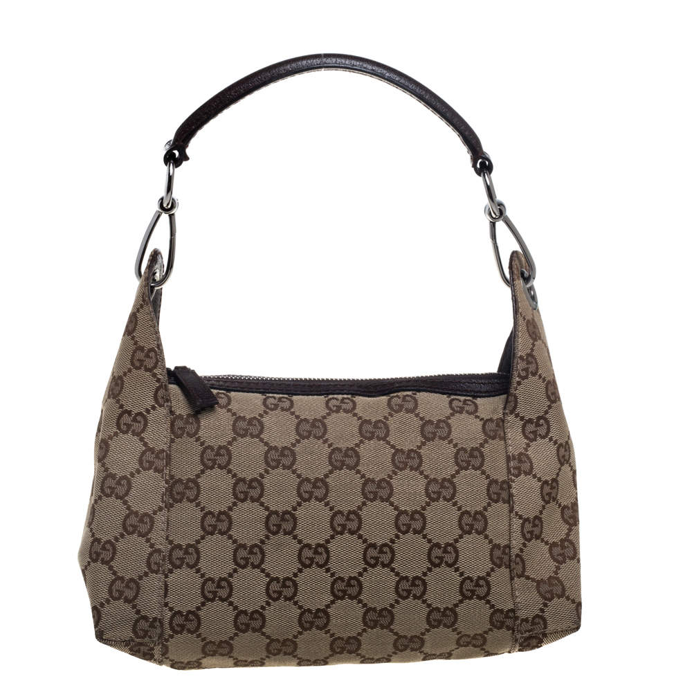 Gucci Beige/Brown GG Canvas and Leather Satchel 