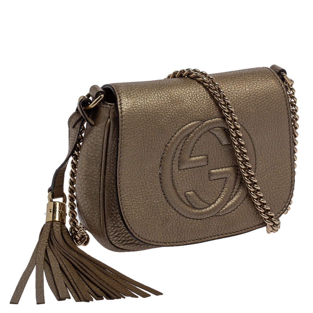 black gucci crossbody with gold chain