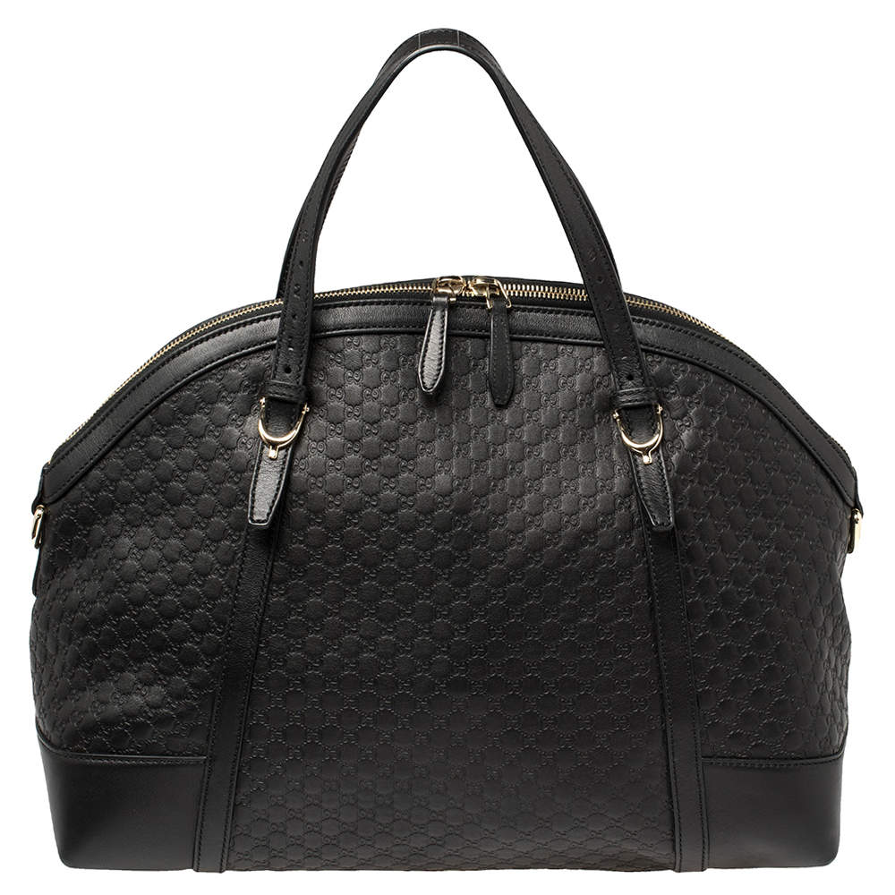 مملوكة مسبقًا Gucci Black Micro Guccissima Leather Nice Satchel