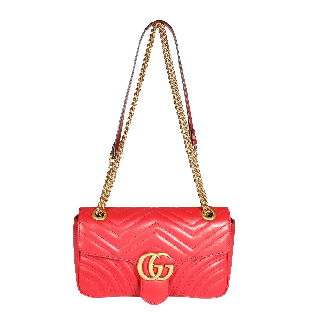 Gucci Hibiscus Red Matelasse Leather GG Marmont Shoulder Bag Gucci | TLC