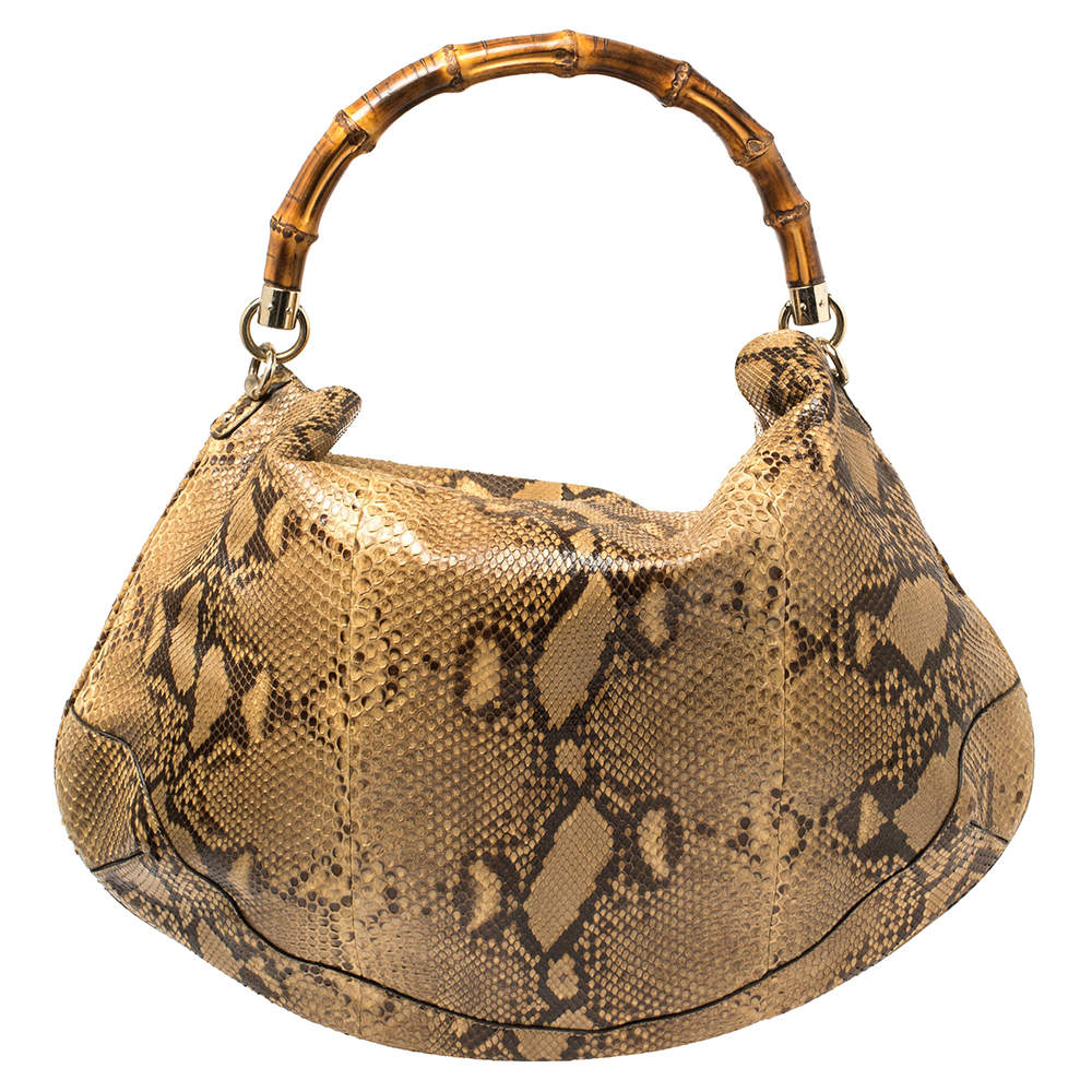 Gucci Brown Leather Bamboo Peggy Hobo QFB0FH0E0B004