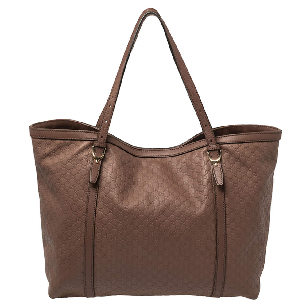 مملوكة مسبقًا حقيبة يد غوتشي نيس متوسطة جلد ميكروغوتشيسيما وردي روزوود