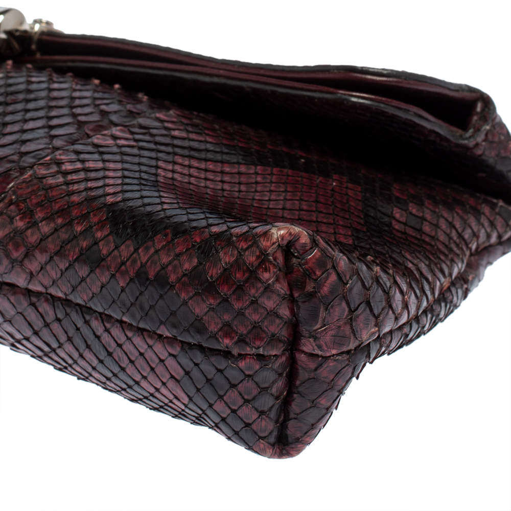 Gucci Purple/Black Python Bamboo Croisette Clutch Gucci | The Luxury Closet