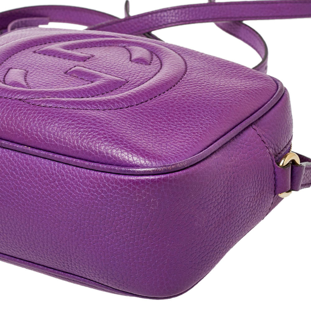 1973 leather crossbody bag Gucci Purple in Leather - 28068704