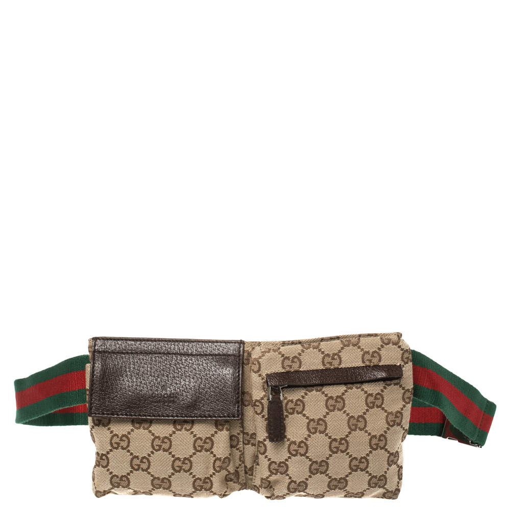 Gucci Beige/Brown GG Canvas Waist Belt Bag