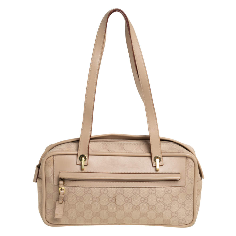 Gucci Beige GG Canvas and Leather Satchel Gucci | TLC