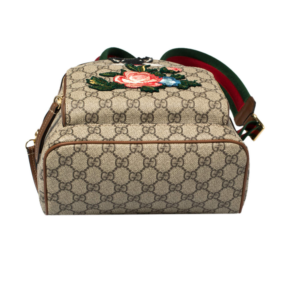 Gucci Beige/Brown Bee Embroidered GG Supreme Canvas and Leather Small Day  Backpack Gucci | The Luxury Closet