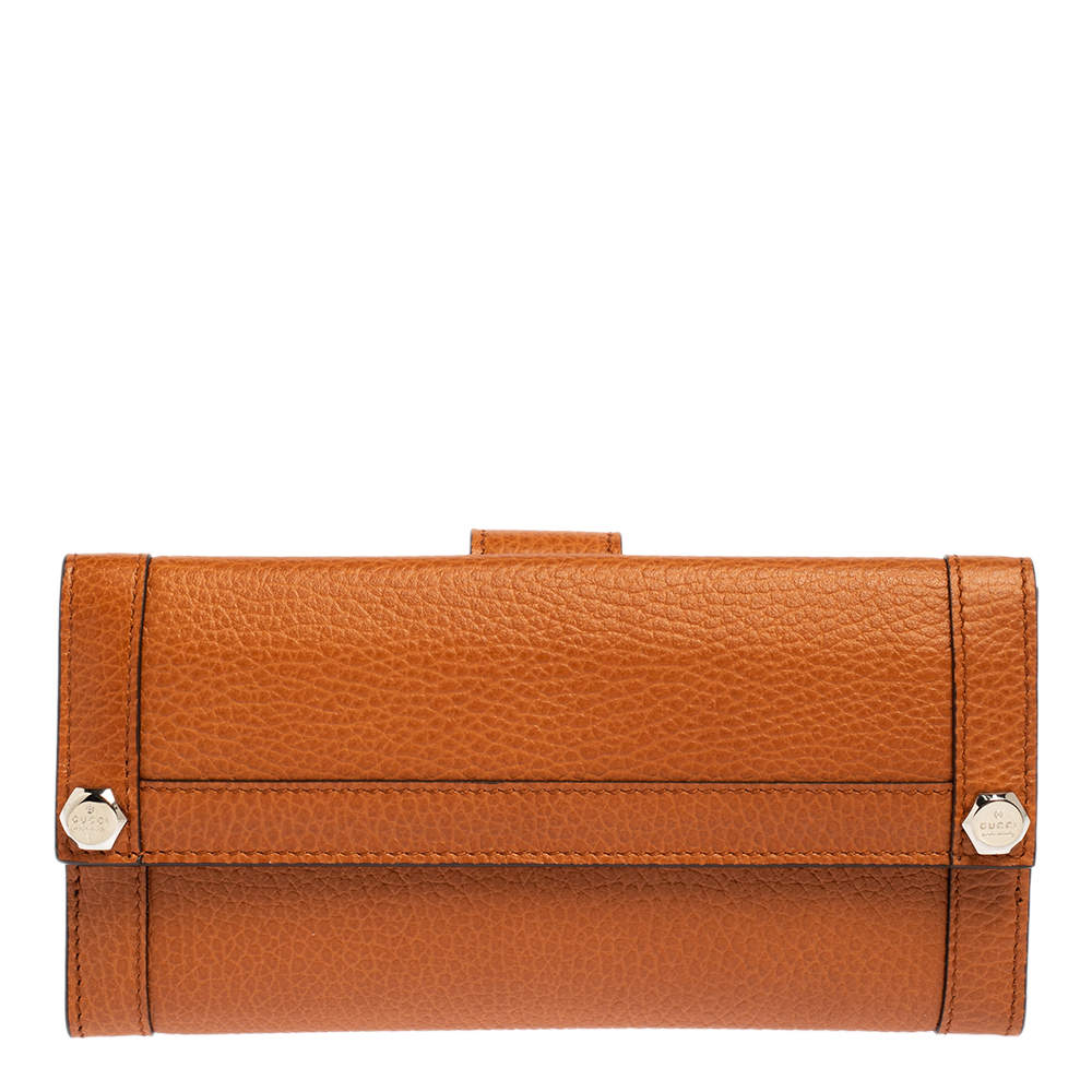 Pre Owned محفظة غوتشي كونتنينتال جلد بني فاتح 