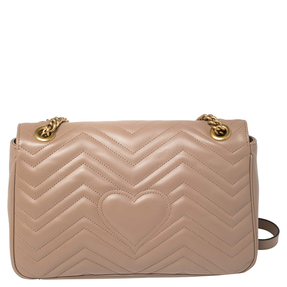 Gucci GG Marmont Small Matelasse Bag Dusty Pink in Leather with ANTIQUE  GOLDTONE - US