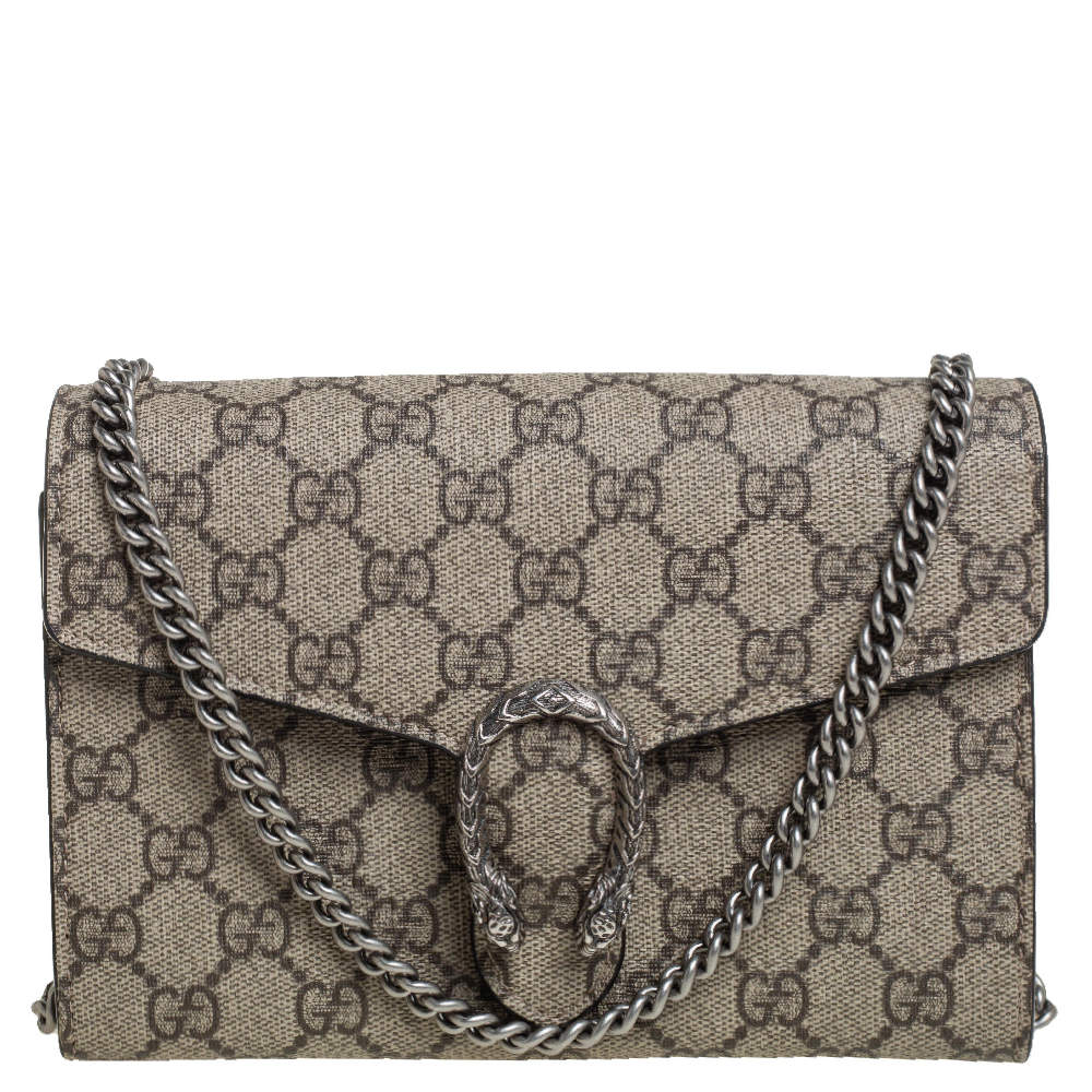 Gucci Beige/Ebony GG Supreme Dionysus Wallet On Chain