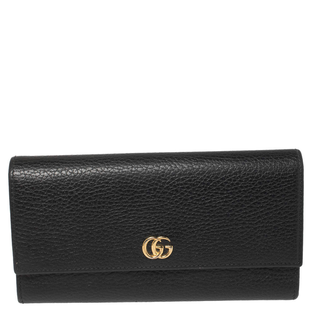 مملوكة مسبقًا Gucci Black Leather Double G Continental Wallet