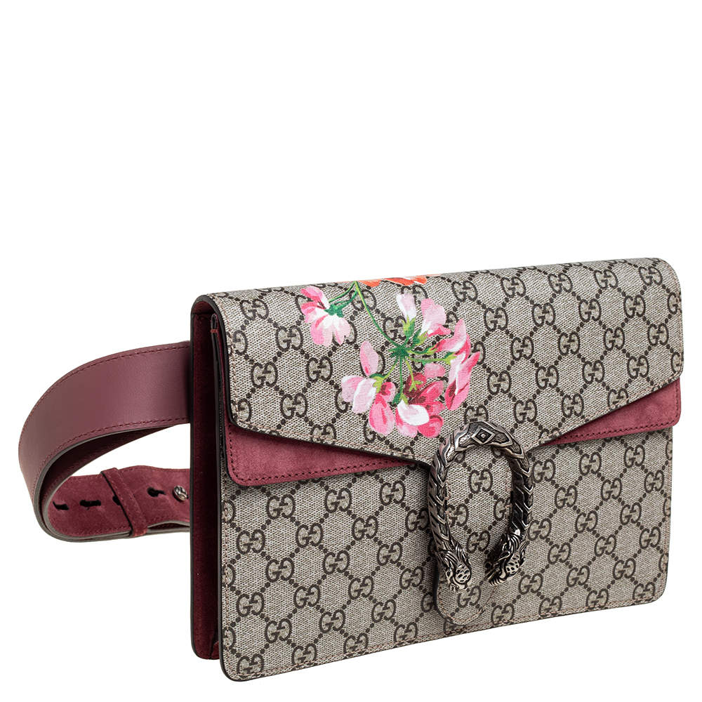 Gucci Beige/Pink GG Coated Canvas Supreme Blooms Pouch - Yoogi's