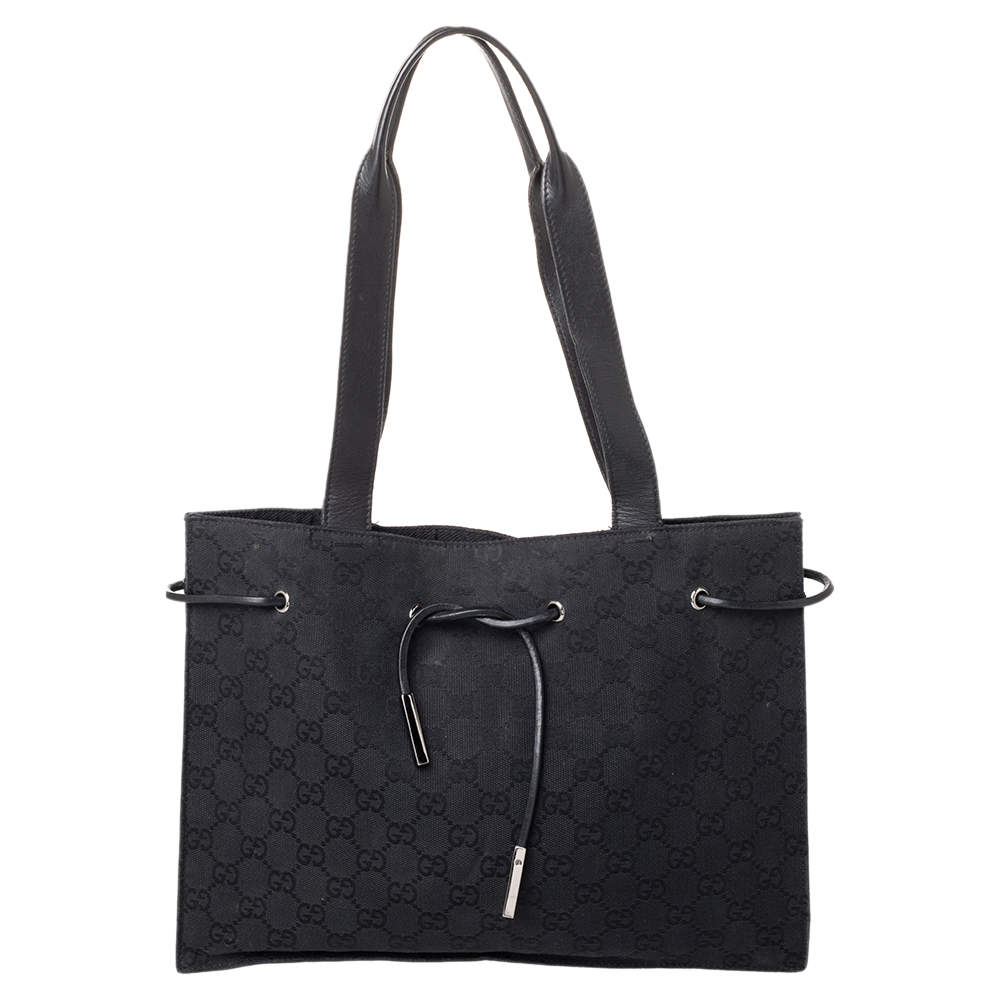 Gucci Black GG Canvas and Leather Shoulder Bag Gucci | The Luxury Closet