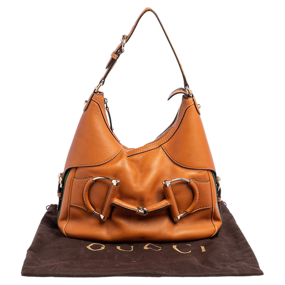 Gucci Brown Pebbled Leather Vintage Web Heritage Shoulder Bag
