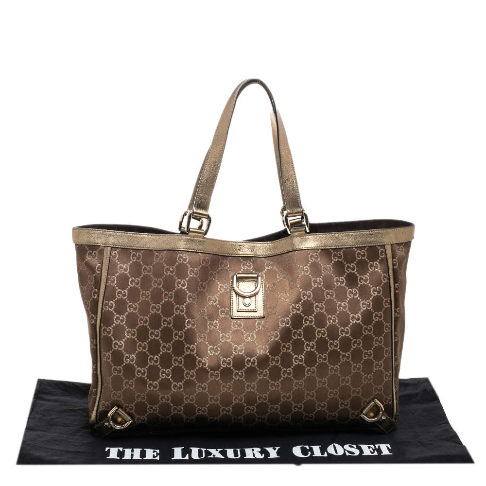 Gucci Brown Gg Canvas D-Ring Abbey Shoulder Bag Women's