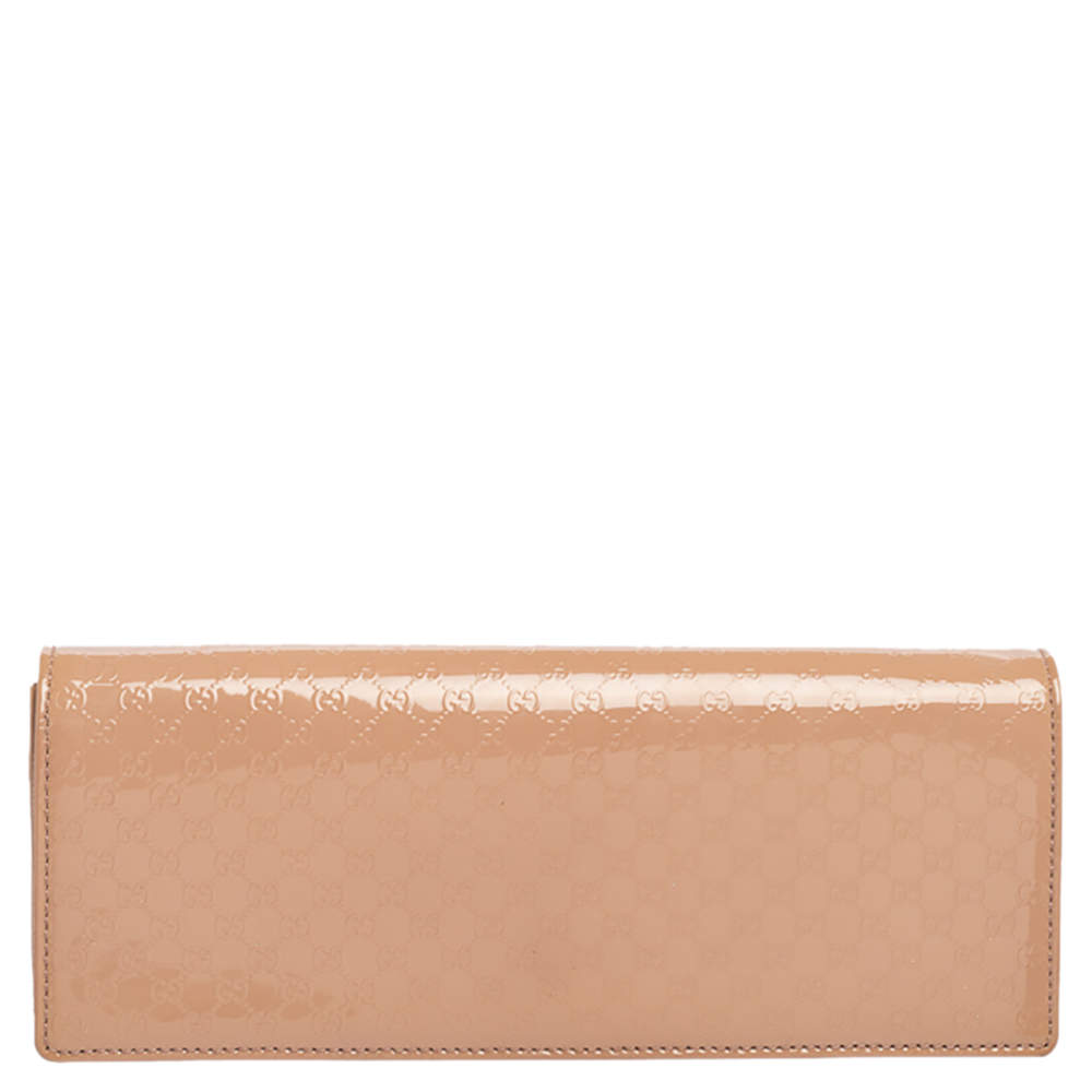 مملوكة مسبقًا Gucci Nude Micro Guccissima Patent Leather Broadway Clutch