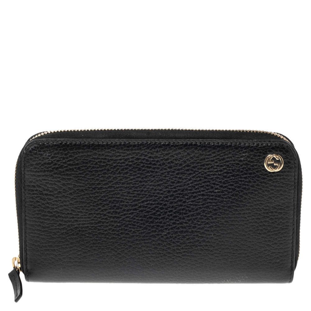 【GUCCI】Interlocking GG Long Wallet Black DOMPET GUCCI GG INTERLOCKING BLACK LONG WALLET 100% ORIGINAL