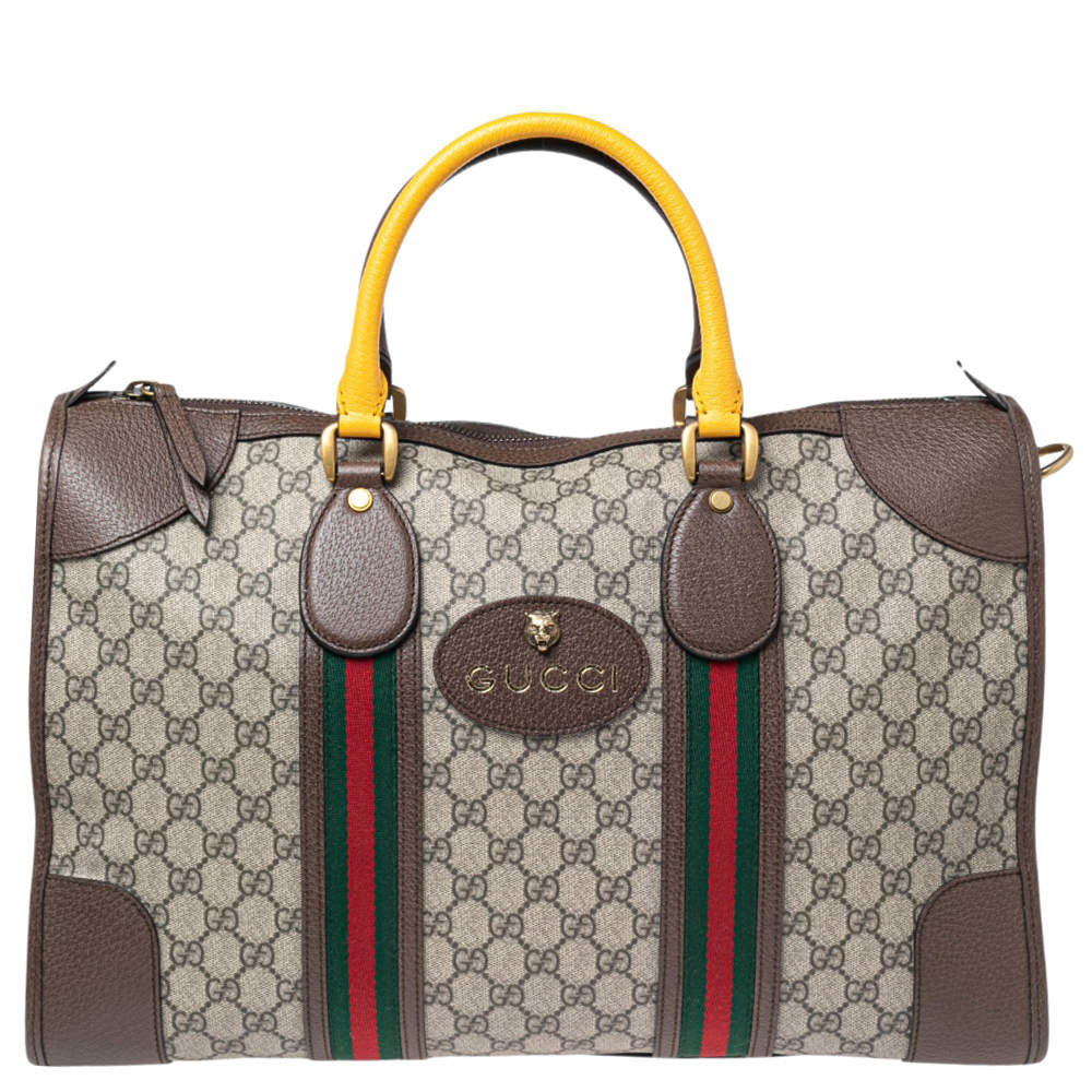 Gucci Beige/Ebony Soft GG Supreme Web Duffle Bag