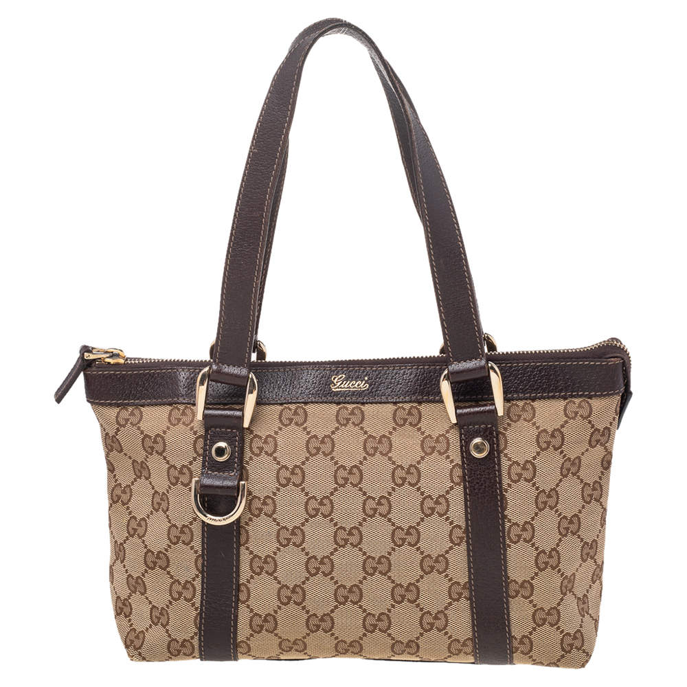 مملوكة مسبقًا Gucci Beige GG Canvas And Leather Tote