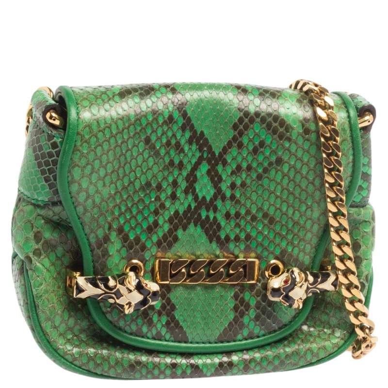 Gucci green snakeskin online bag