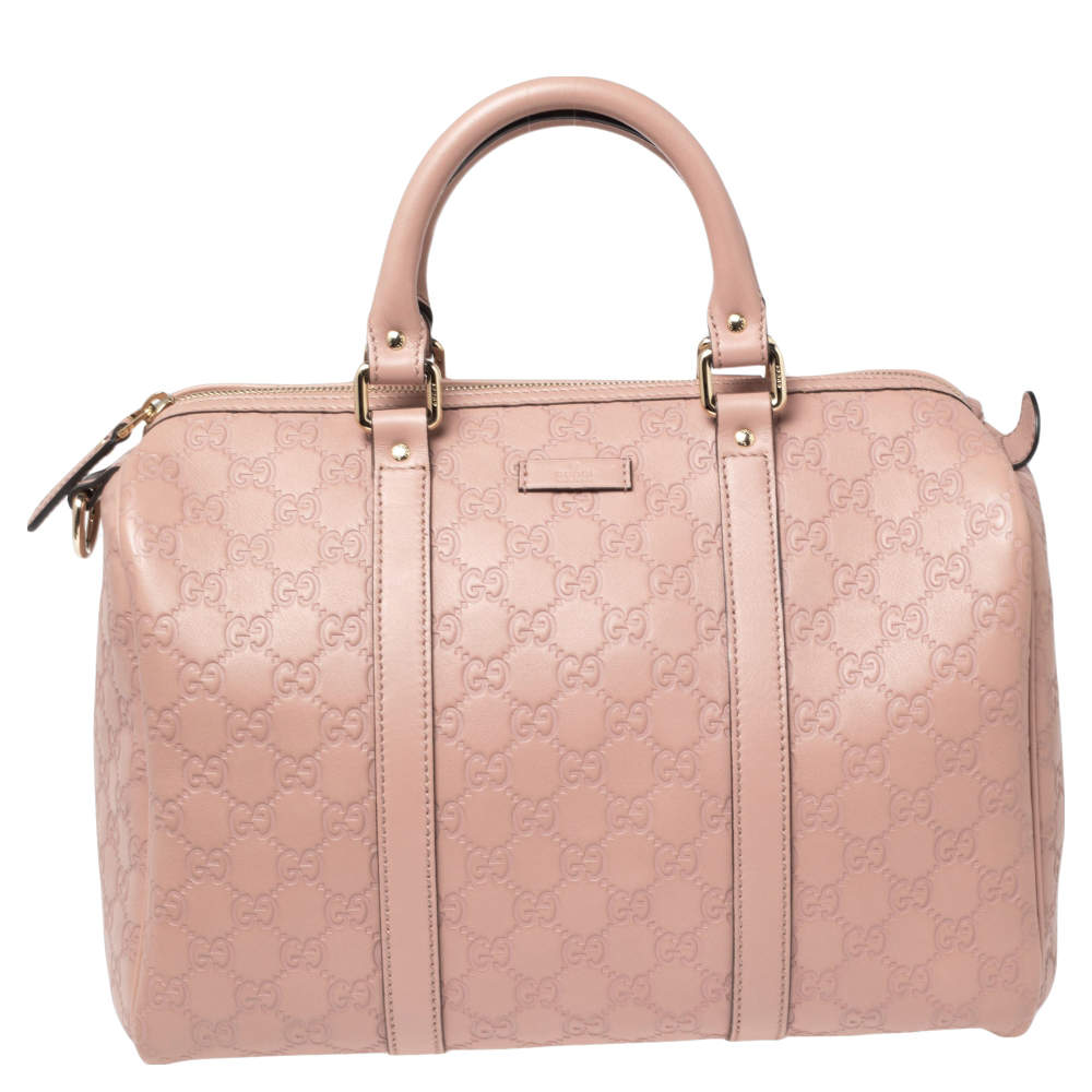 Gucci Dusty Pink Guccissima Leather Medium Joy Boston Bag